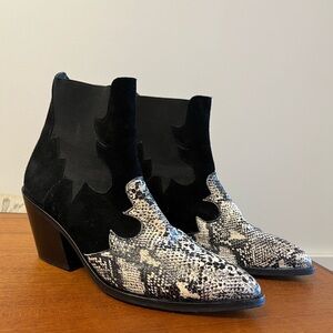 Black and White Ankle Boots